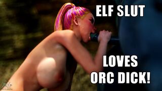 Big Titty Elf Slut Loves Sucking Orc Dick (Clip)