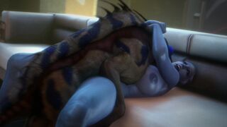 Liara Spending TIme with her Varren