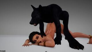 Gorgeous Babe Fucks Big Bad Wolf | Big Cock Monster | 3D Porn Wild Life