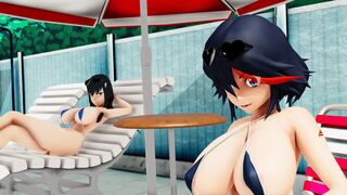 [KiruNeru] Poolside Bugs Kill la Kill Variant with Ryuuko & Satsuki