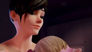 [4K] Tracer And D.Va Camshow [Futanari][AniAniBoy]