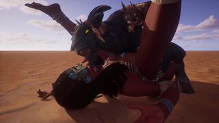 Jadeen fucked by monster on all fours