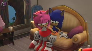 Amy Sitting on Sonic [RougeNine]