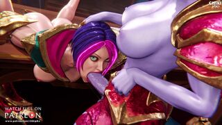 Futa Shyvana + Fiora Blowjob