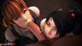 Kasumi & Momiji Blowjob