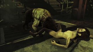 Ellie lets the HOUND! cum inside her..