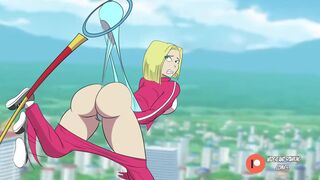 Android 18 butt smack.