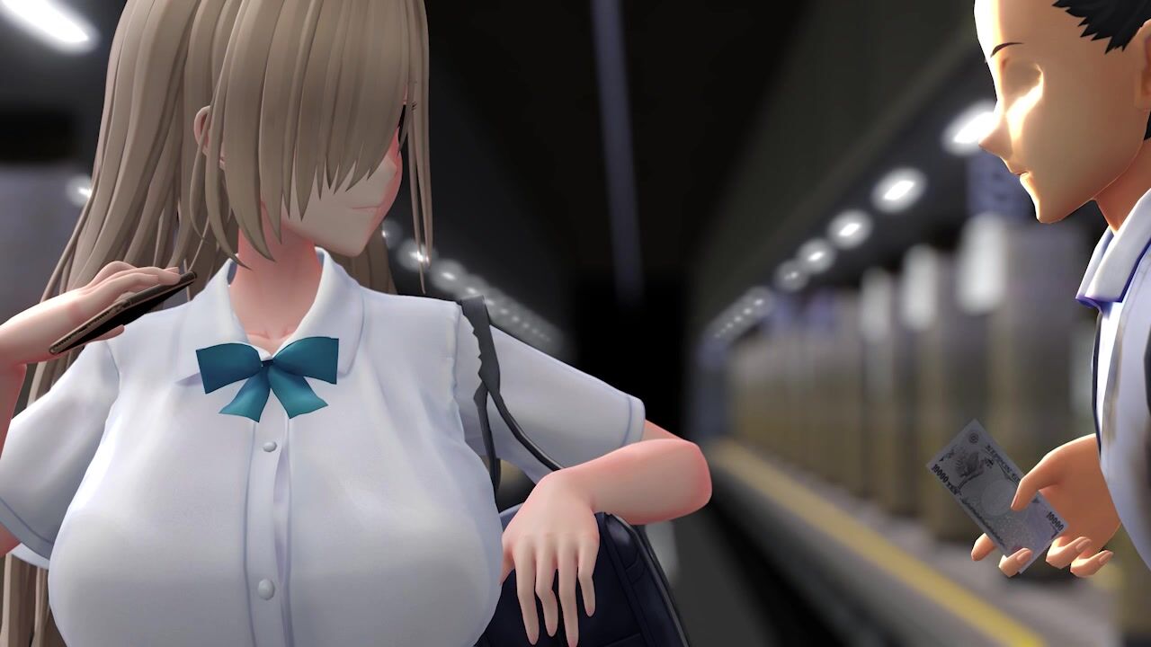 Blue Archive - Asuna In The Subway