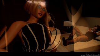 Brock walks in on his stepmother in the shower.