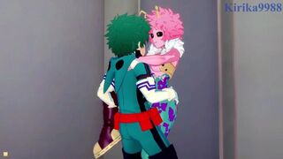 Mina Ashido and Izuku Midoriya have deep sex