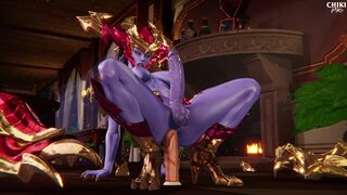 Futa Shyvana on Dildo