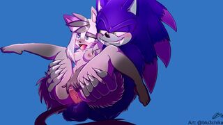 Emyko + Sonic the Werehog [Beachside Bunnies + Blu3Chika]
