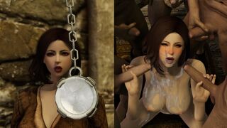 Old geezers hypnotize and fuck a young girl (Skyrim)