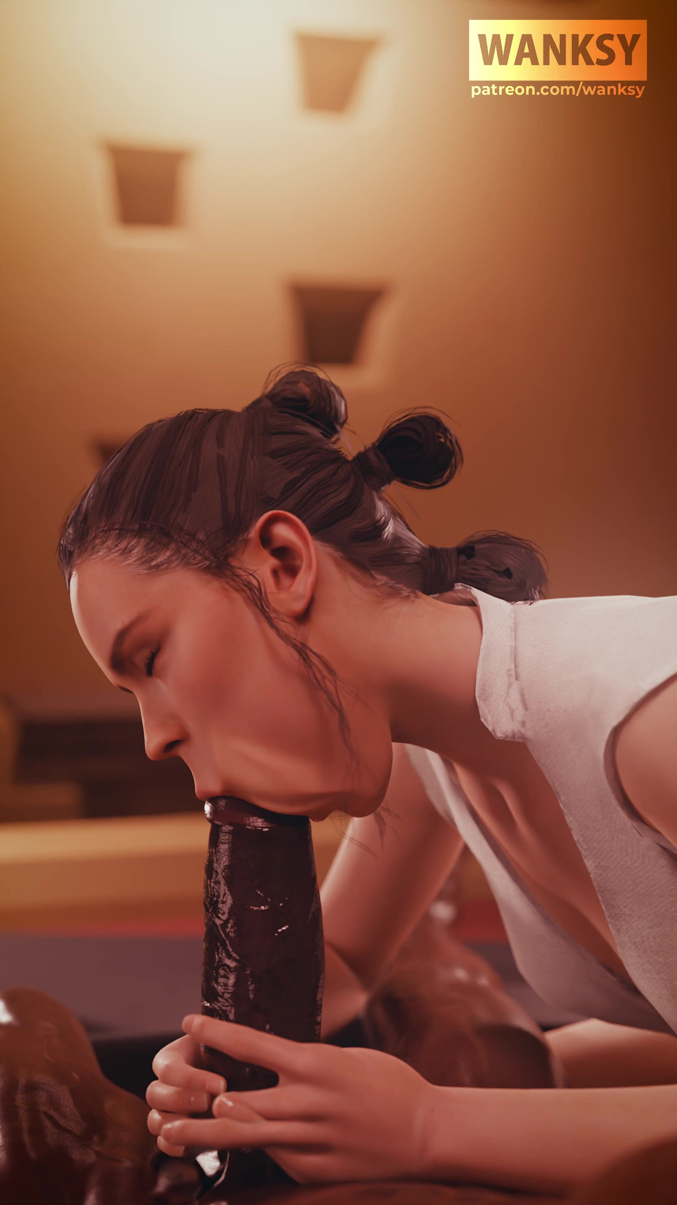 Rey Gives Finn Some Sloppy Toppy Wanksy