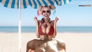 Harley Hijinks at the beach (blacked)(with sound) [Shadylewds]