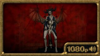 Lilith, slim succubus dancing hot in the dungeon