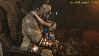 goro & kitana kissing
