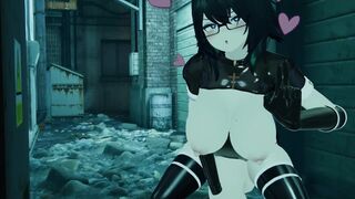 Futa Black Haired Girl in Alley [Sinensian]