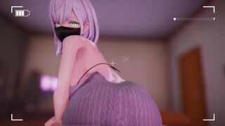 Black mask sister's back part-time job