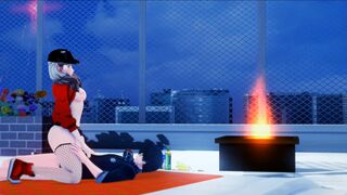 Persona 5 - Ann riding Joker on a rooftop [MrImpy]