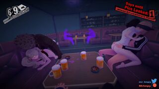 Persona 5 - Ann and Makoto getting drilled in a bar