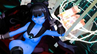 Light Cruiser Demon Hentai Nude Dance Kancolle Ship Monster Girl MMD 3D Blue Skin