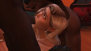 Blond takes two on ottoman