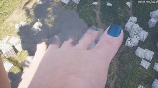 Giga Female Walking on Town