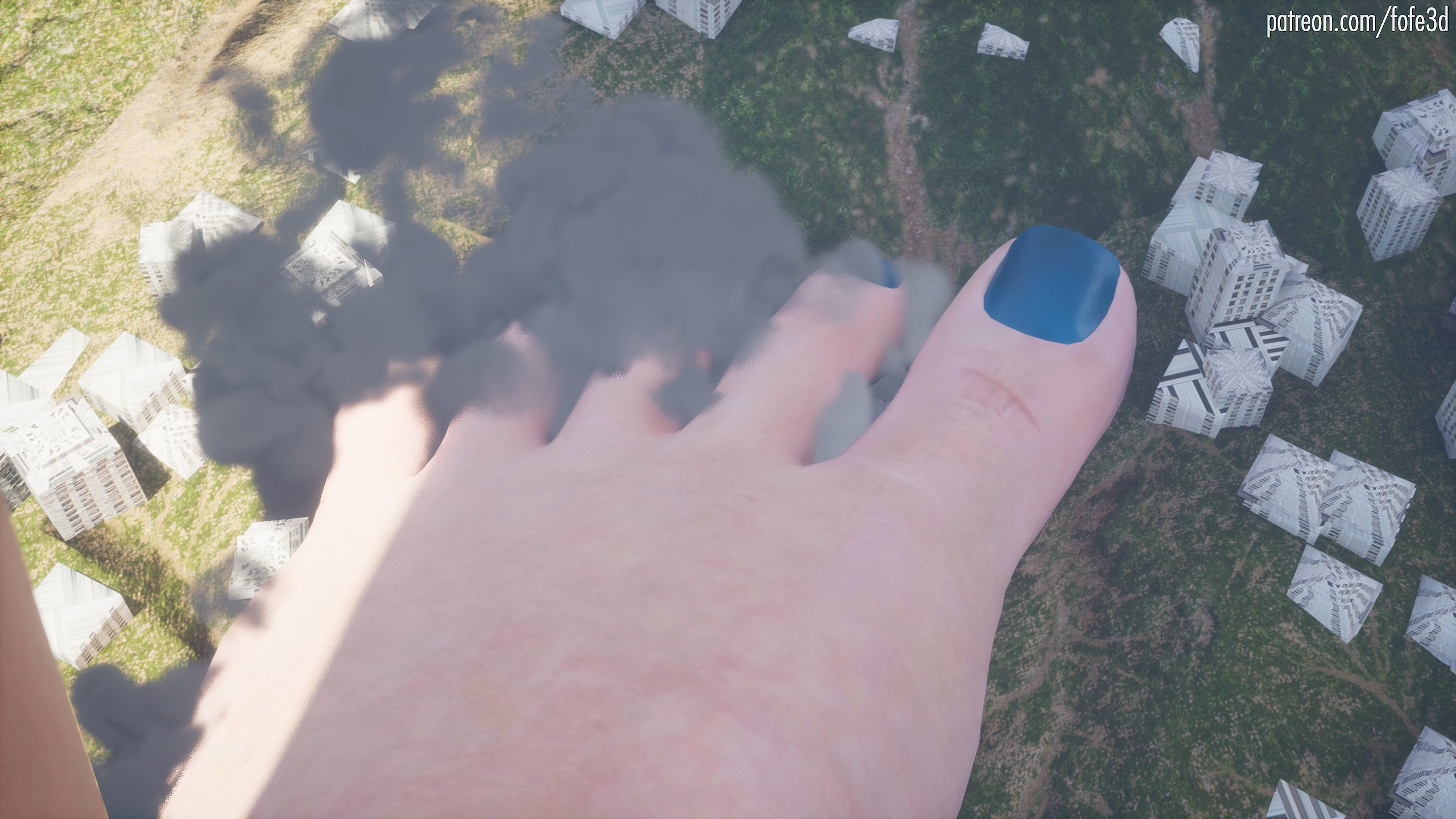 Giga Female Walking On Town