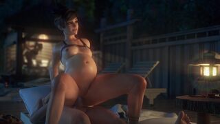 Tracer At The Pool (Pregnant)[VGErotica]