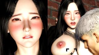 Fucking a Korean girl in a back alley(Camera man Ver. POV)