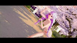 Honkai Impact Kiana Kaslana Nude Dancing Outside Hentai MMD 3D Pink Hair Red Eyes