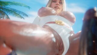 Power Girl can't resist her urges at the beach