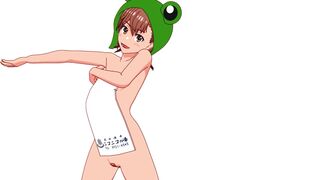 Misaka Mikoto naked towel