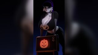 Goth girl moving her huge tits