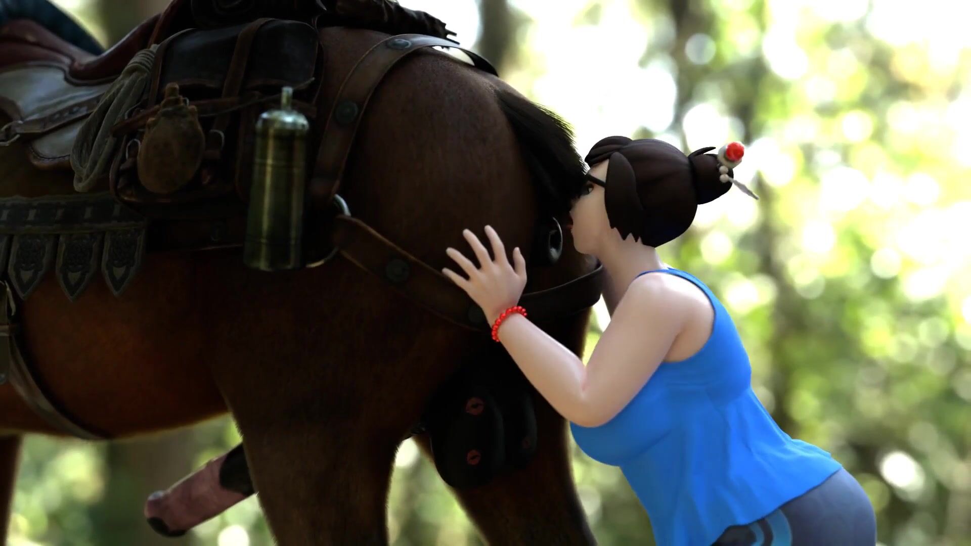 Mei Rewarding Her Horse Bloggerman