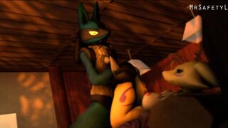 [Mrsafetylion] Male Lucario x Female Renamon - Digimon Revelations