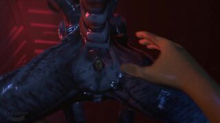 Female xenomorph anal fingering 2 [Keyfeather]