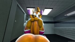 Hyper Futa Rouge the Bat Fucks Femboy Tails Ass