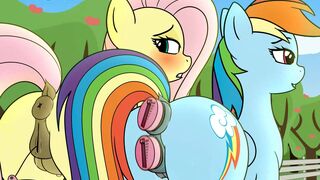 Rainbow Dash and Fluttershy's Public Pussy Ejaculation [Jameshalt]