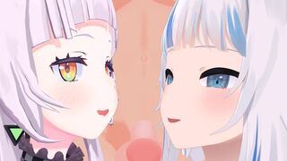 Gura & Shion play with their prey ????