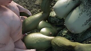 Two Curvy Half-Argonian Sluts and a Dragonborn