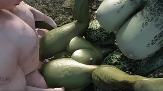 Two Curvy Half-Argonian Sluts and a Dragonborn