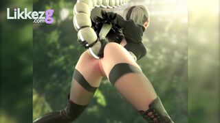 2B's anal gaping