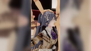 Fu Hua sucking lots of cocks.