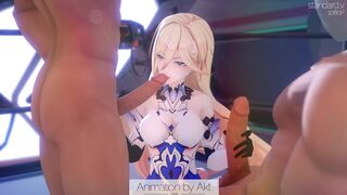 Durandal sucks cock with clothes on - AKT