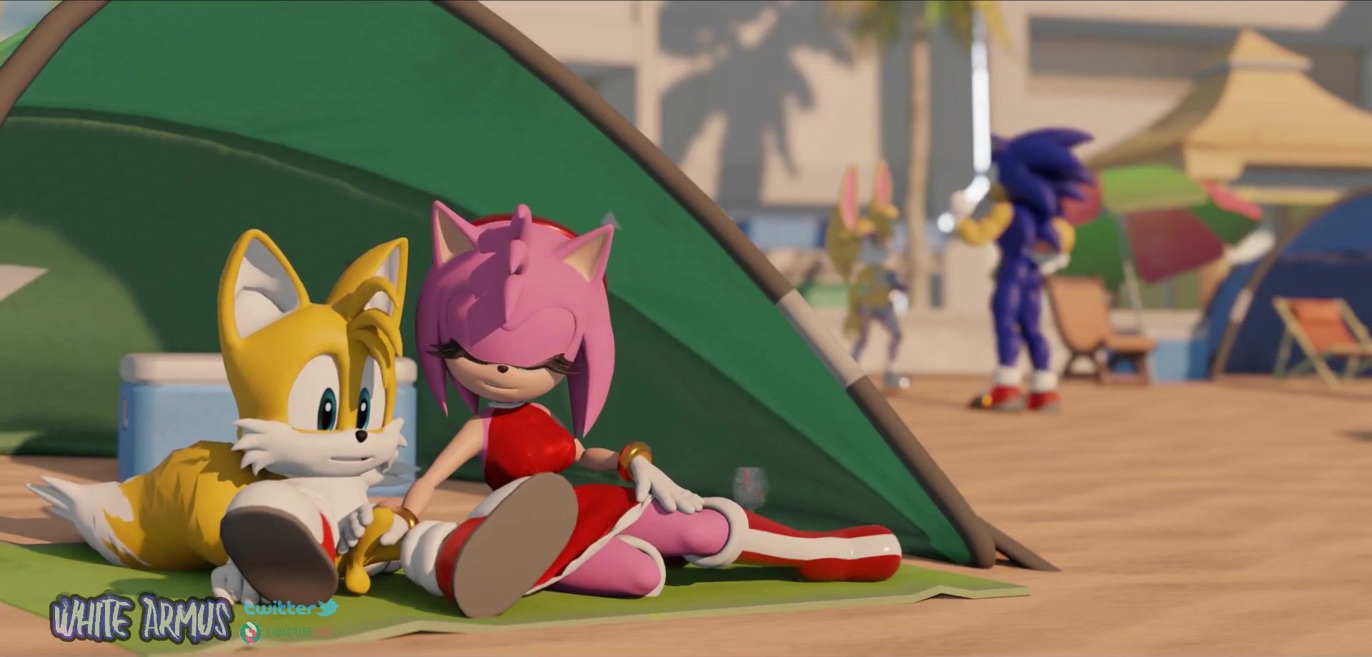 Sonic: a day at the beach (white armus)