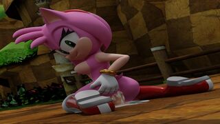 Amy Rose riding a dildo