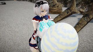 A video of Youmu getting addicted to monster hunting