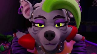 Roxy has fun with a fan